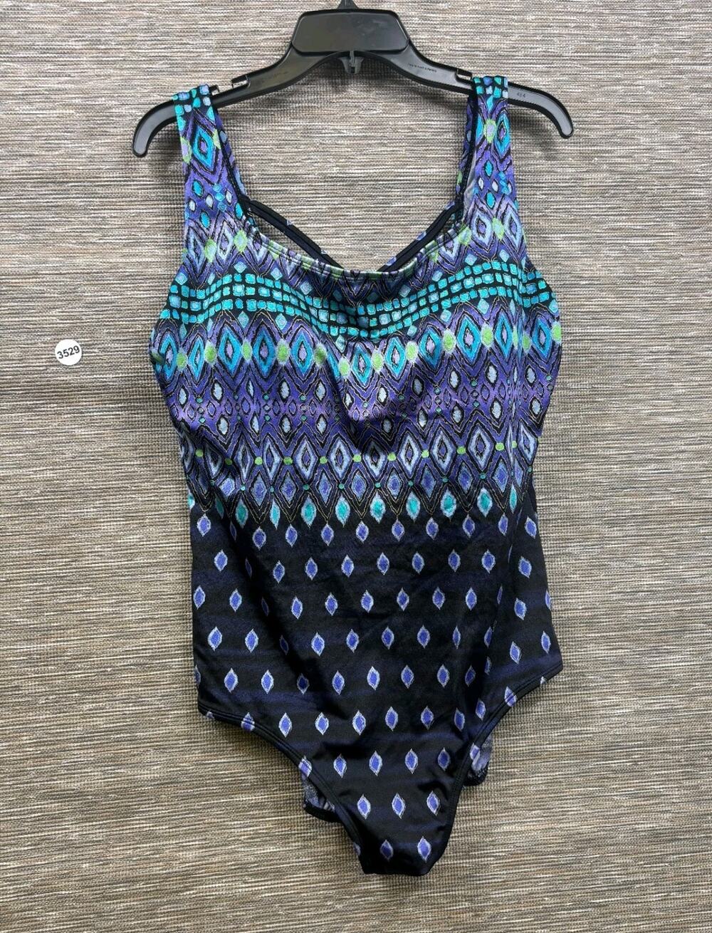 Inches Away One Piece Swimsuit Women's Plus Size 22W Black Blue Summer Beach